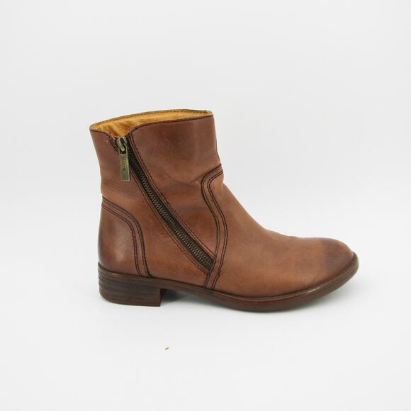 Bussola Boots Size 38 US7.5 Great Shape Brown Tan Side Zip - Picture 1 of 8